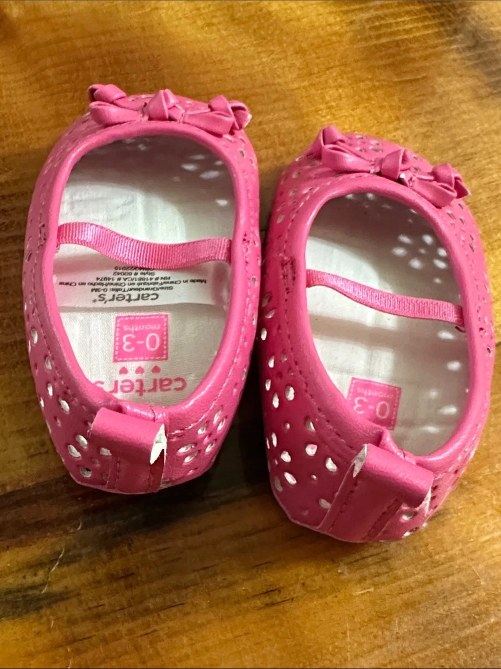 Carter's Pink Bow Cutout Baby Mary Jane Shoes